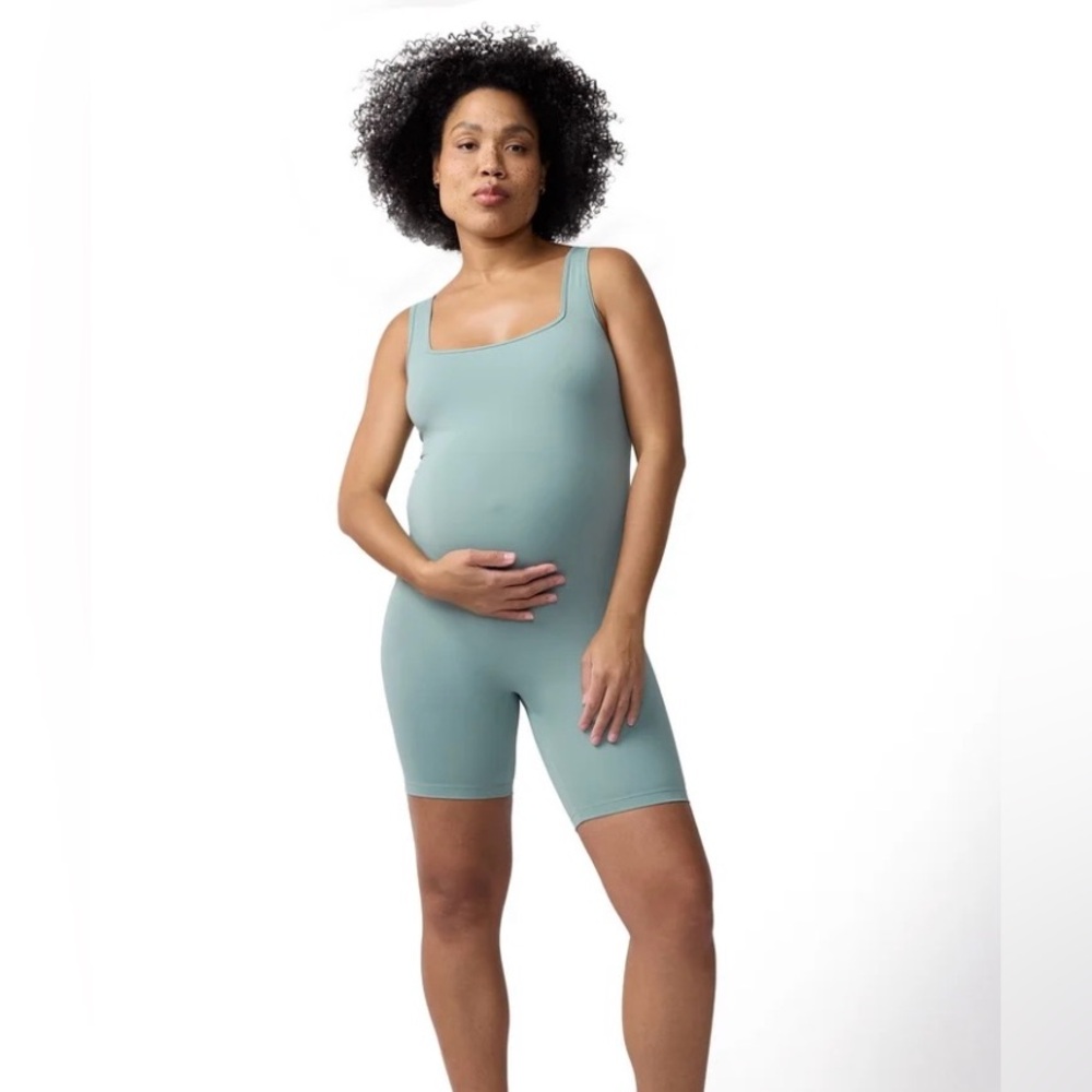 NWT Isabel & Ingrid Maternity Green Romper Leotard XS